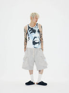 CHAI American Printed Ribbed Sleeveless Vest