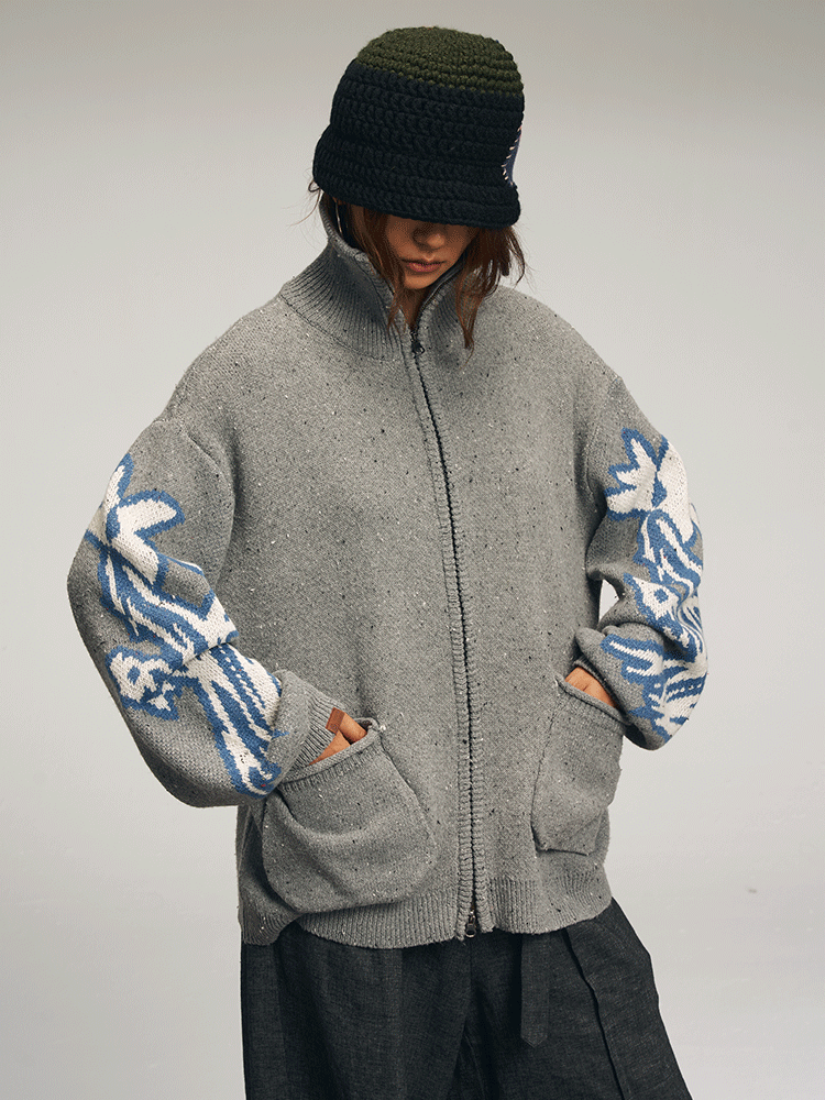 OSCill Ink Jinglan Zipper Sweater Cardigan
