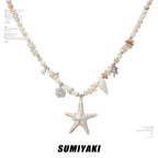 SUMIYAKI Starfish Shell Handmade Beaded Necklace