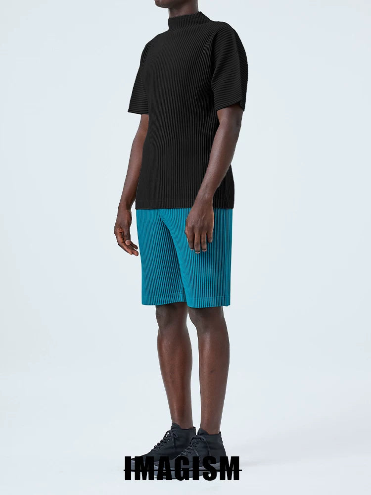 IMAGISM Non Miyake Pleated Half Turtleneck Short Sleeve JK123