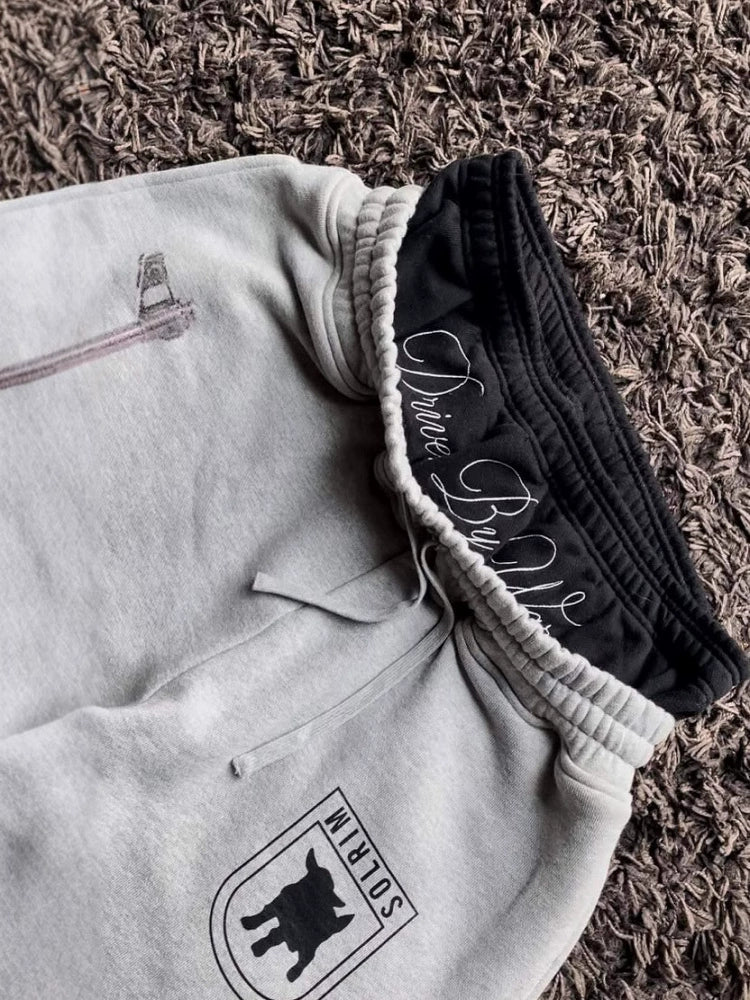 Y2K Double-Waist Embroidered Street Sweatpants