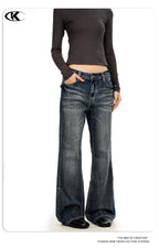 11KN Micro-pull Retro Cat Whisker Loose Jeans