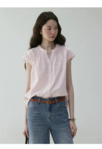 VOOE Crew Neck Small Fly Sleeve Commuter Shirt