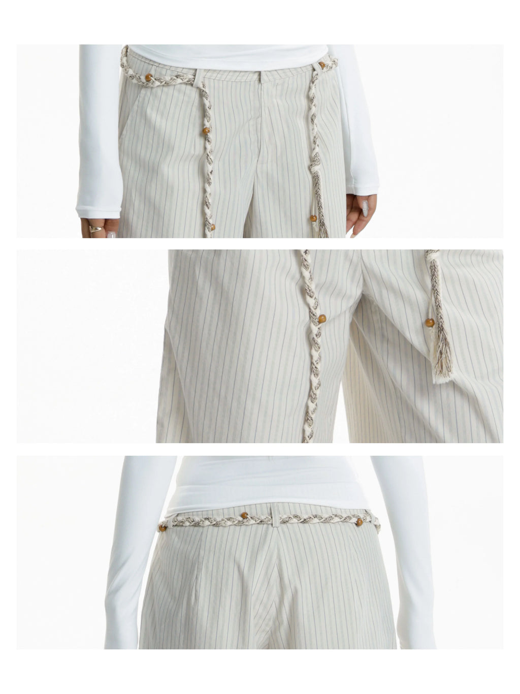 Audwyn Striped Casual Loose Straight Wide Leg Pants