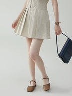 VOOE POLO Neck Slim-fit Short Pleated Dress