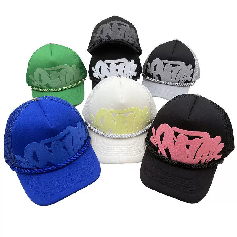 Cross Border Letter Printing Mesh Peak Cap