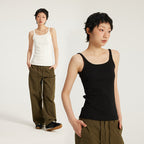 Inflation High Elastic Threaded Square Neck Suspender Bottom Shirt