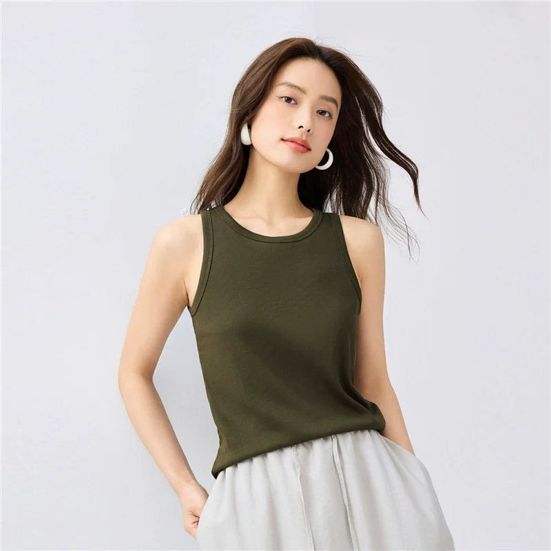 Giordano Elastic Pit Strip Slim Fit Crew Neck Sleeveless Tee