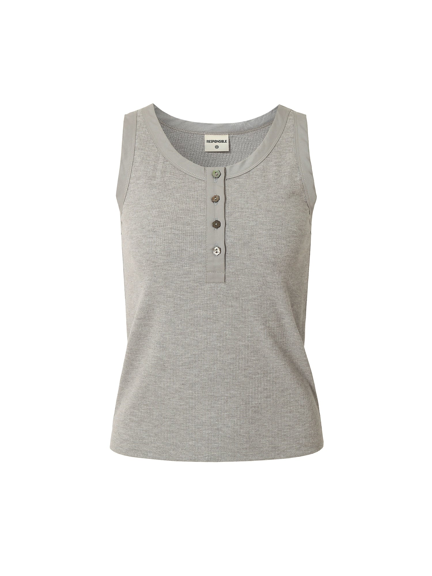 RPB BRAND Multi-button Simple Korean Skinny Sleeveless Sling