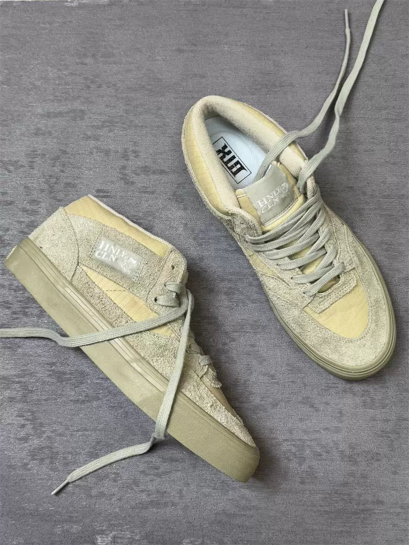 HNLY CLN Retro Gray Green Suede Skate Shoes