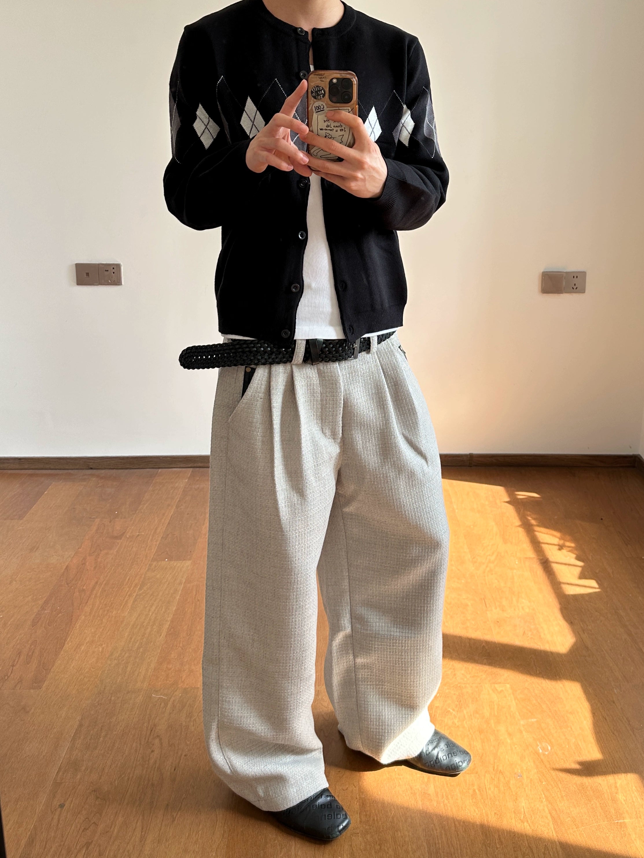 CENSMADE Tailored A-Line Wide-Leg Trousers