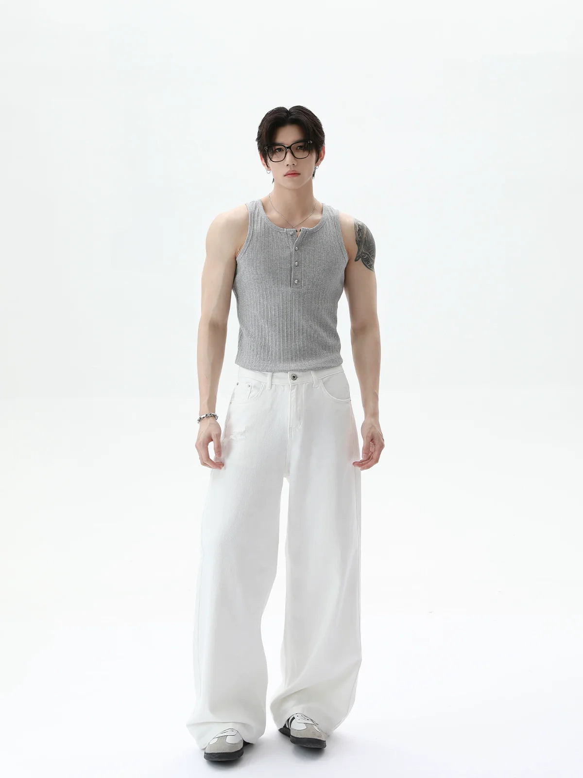TURNTIDE Simple Crew Neck Vest Sleeveless