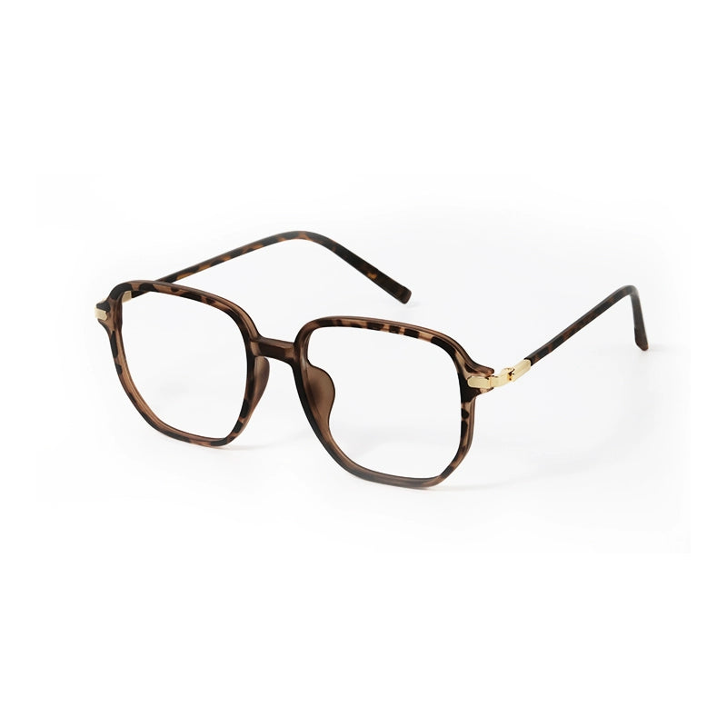 PLCOIN Tortoiseshell Square Frame Glasses Anti-Blue Light Myopia