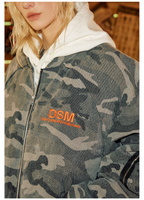 DONSMOKE Camouflage Print Lantern Scimitar Sleeve Jacket