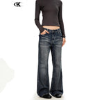 11KN Micro-pull Retro Cat Whisker Loose Jeans