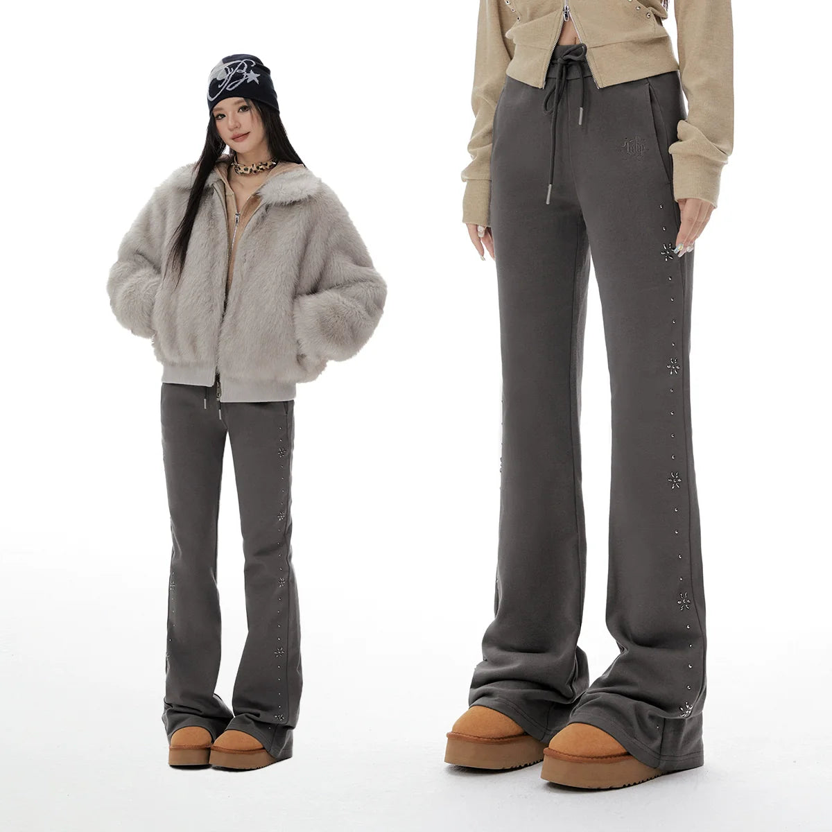 IMONE Vintage Side Rivet Straight Pants