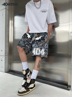 404MOB camouflage printed mesh shorts