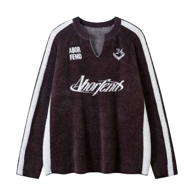 American Alphanumeric Jacquard Sports Sweater