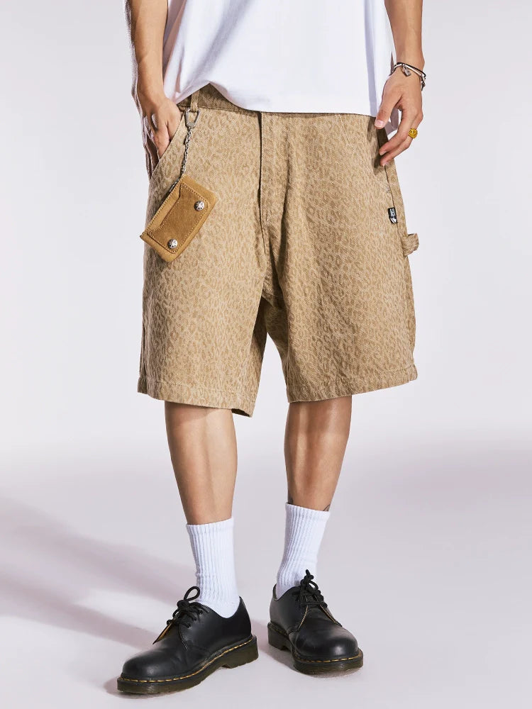 Remedy Loose Straight Leopard Tooling Shorts