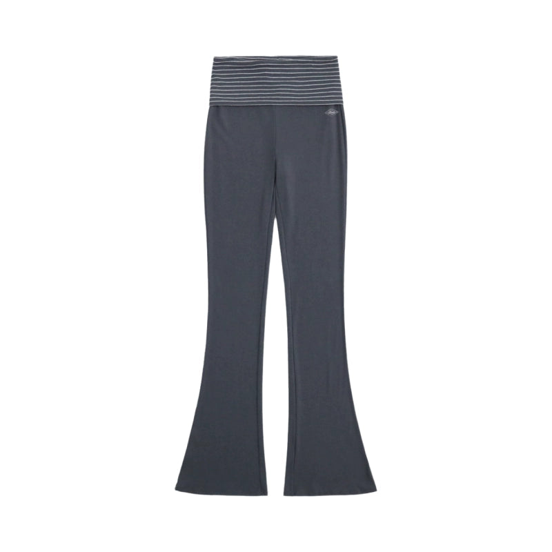 BADBLOOD High-Waist Boot-Cut Striped Pants