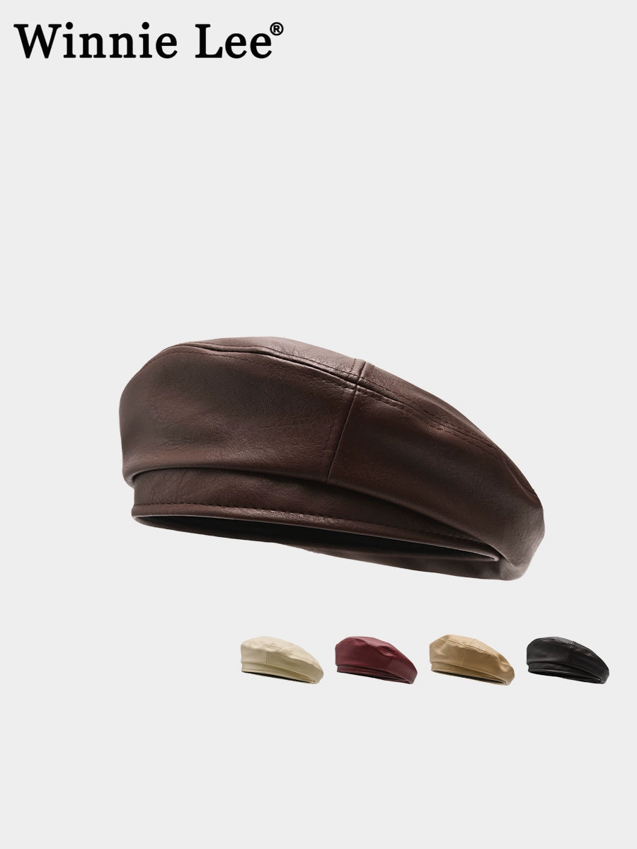 Winnie Lee Leather Beret