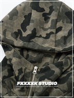 FXK Original Camouflage Double Zipper Cardigan Jacket