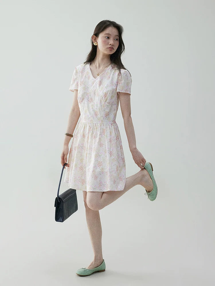 VOOE V-neck Floral Sweet Dress
