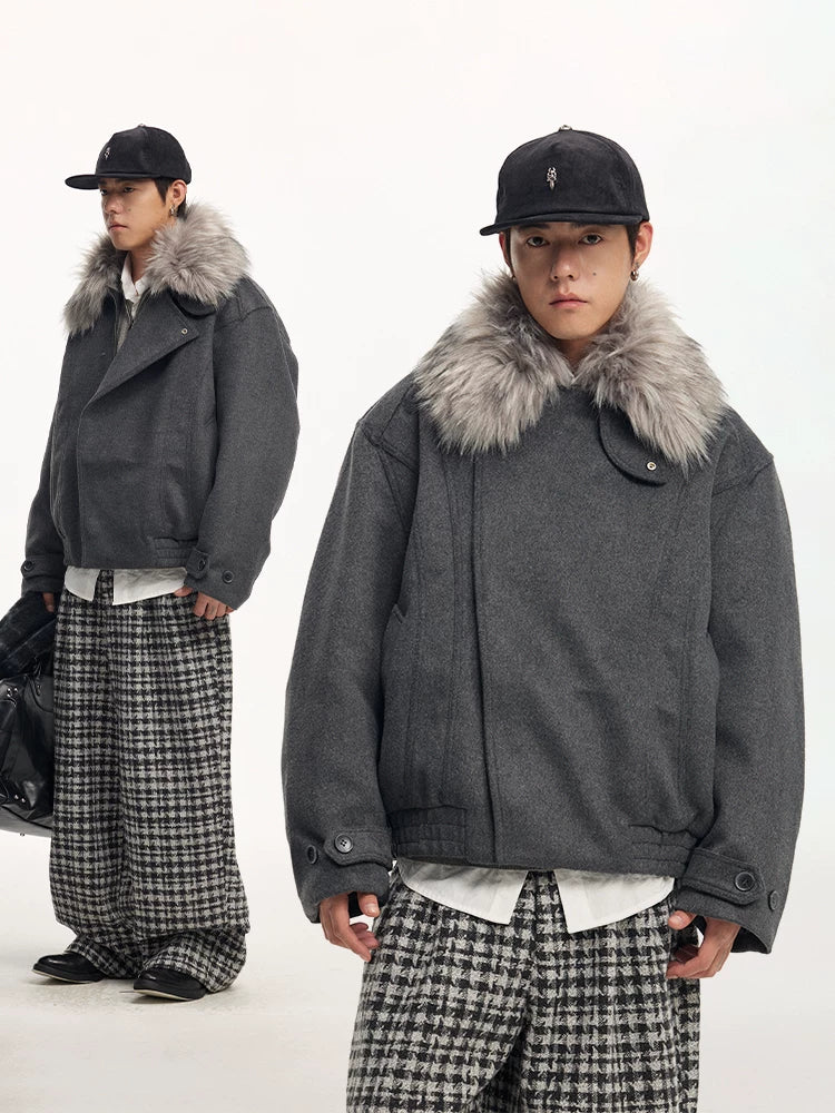 CoosRetro Winter Retro Fur Collar Parka Jacket