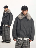 CoosRetro Winter Retro Fur Collar Parka Jacket