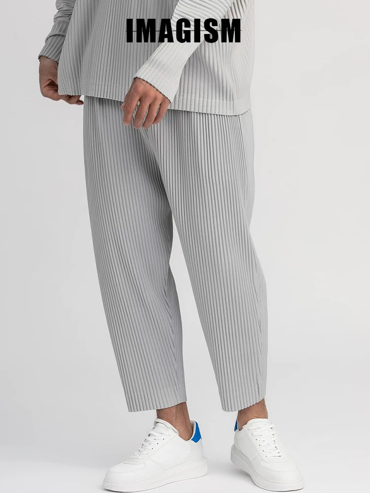 IMAGISM Japanese Non Miyake JF149 Pleated Thin Drapey Nine Point Pants