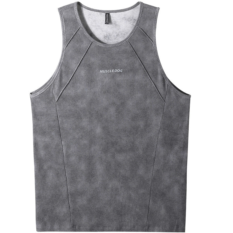 Muscle Dog Tie-Dye Sports Sleeveless Vest