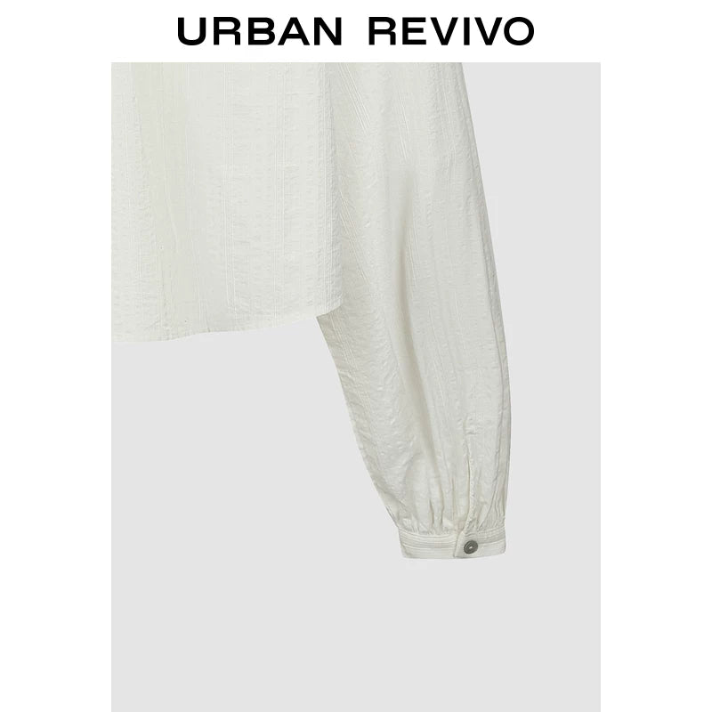 Urban Revivo Floral Embroidered Lace Shirt