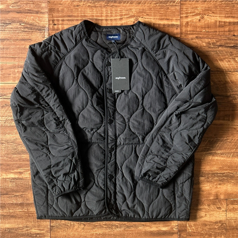 Japanese Retro Collarless Quilted Cotton Jacket