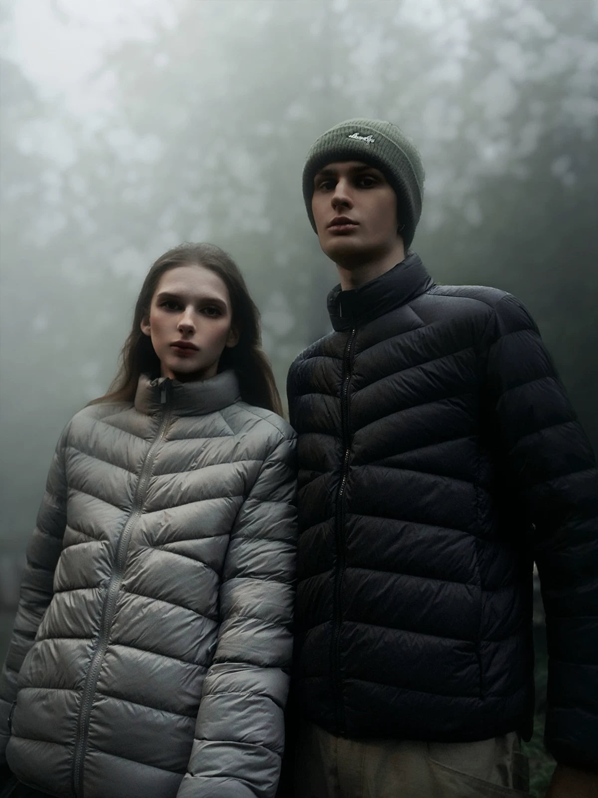 sostine Lightweight Stand Collar White Duck Down Jacket