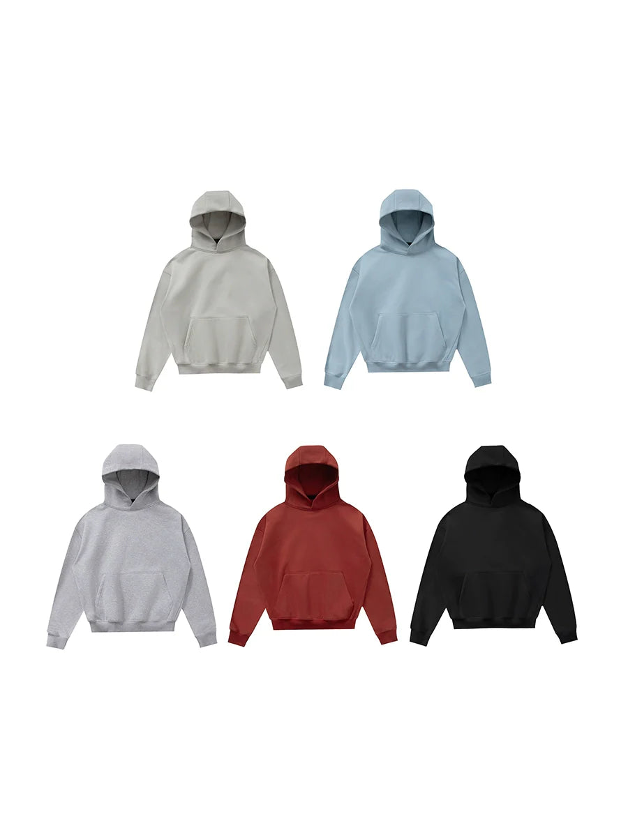 PLUS NO LOGO Vintage Simple Short Wide Hoodie