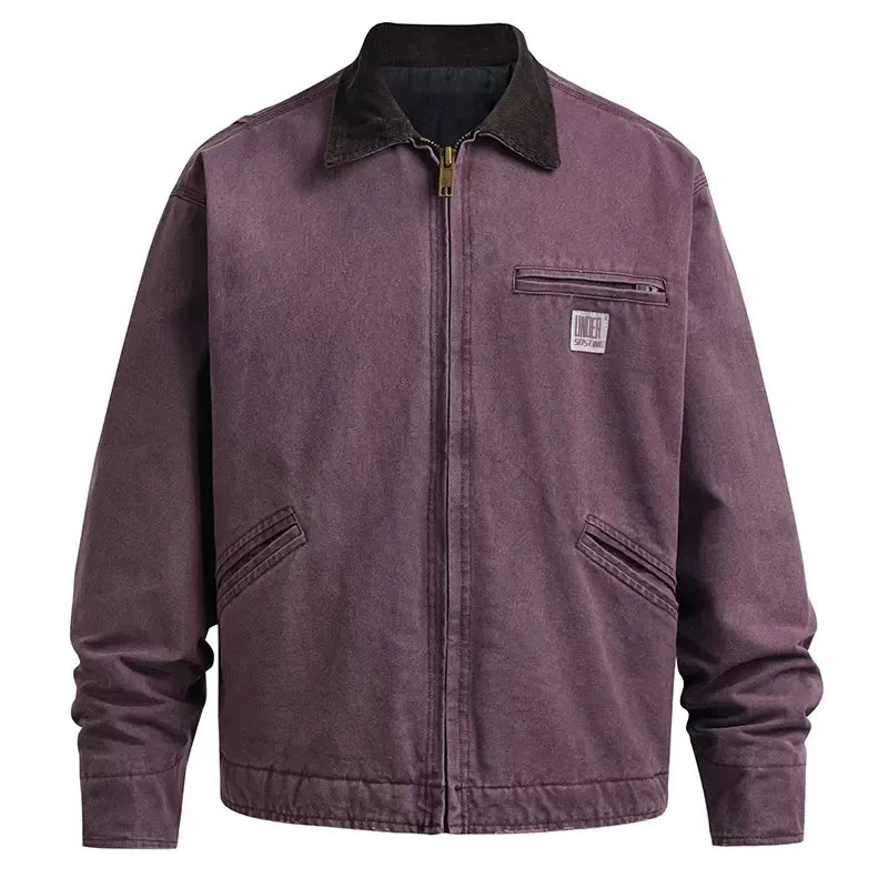 SOSTINE Washed Old Zipper Thinsulate Work Jacket