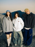 SOSTINE Polo Collar Pure Lapel Long Sleeve Top