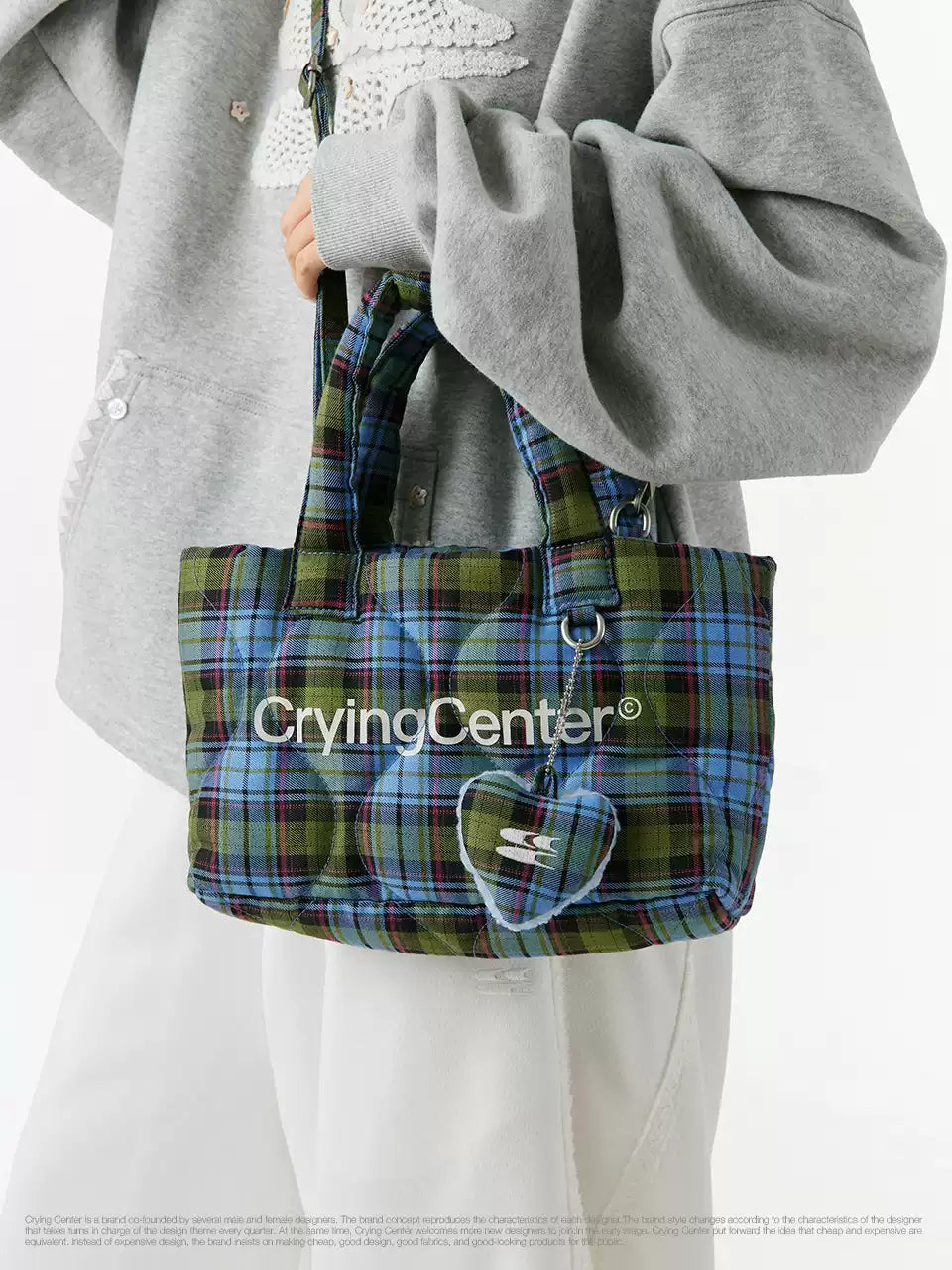 CryingCenter Plaid Cloud Crossbody Shoulder Bag