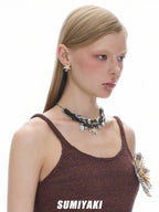 SUMIYAKI Fringed Shell Beaded Earrings