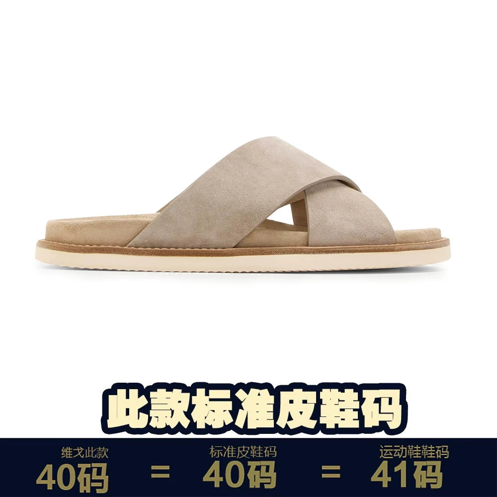 voguhomme Summer Breathable Leather Heightening Beach Flip Flops