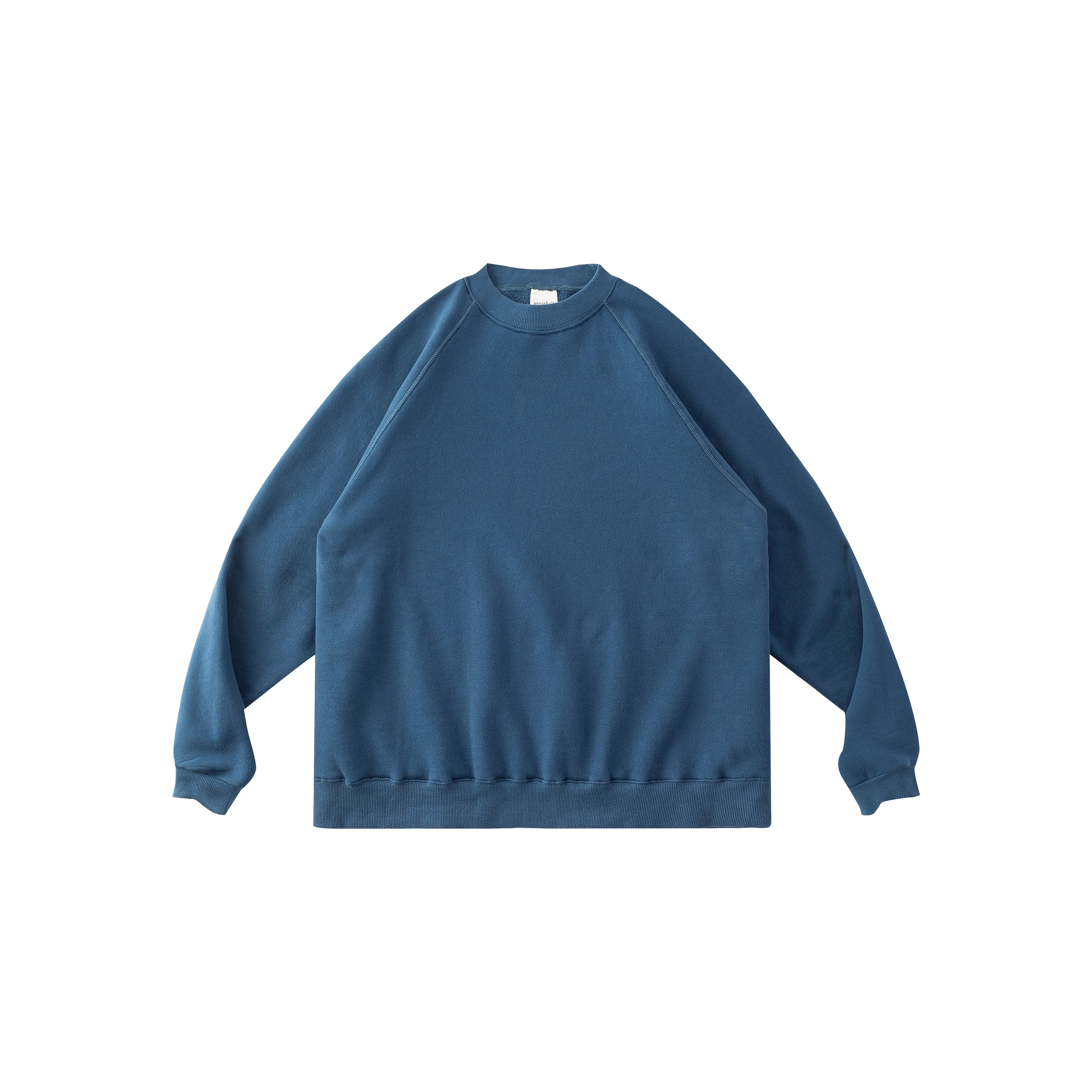 Anniehall Fleece Warm Vintage Rough Sleeve Crew Neck Sweater