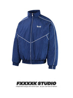 FXK Original Embroidered Letter Splicing Quilted Jacket