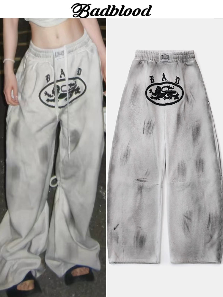 BADBLOOD High-Waist Wide-Leg Scimitar Sweatpants
