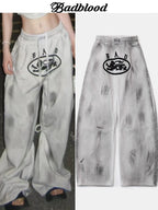 BADBLOOD High-Waist Wide-Leg Scimitar Sweatpants