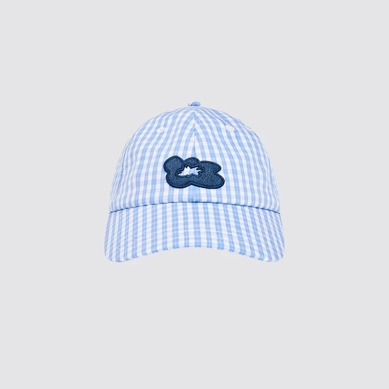 MoodLikeMe Checked Flower Three-dimensional Embroidered Baseball Cap