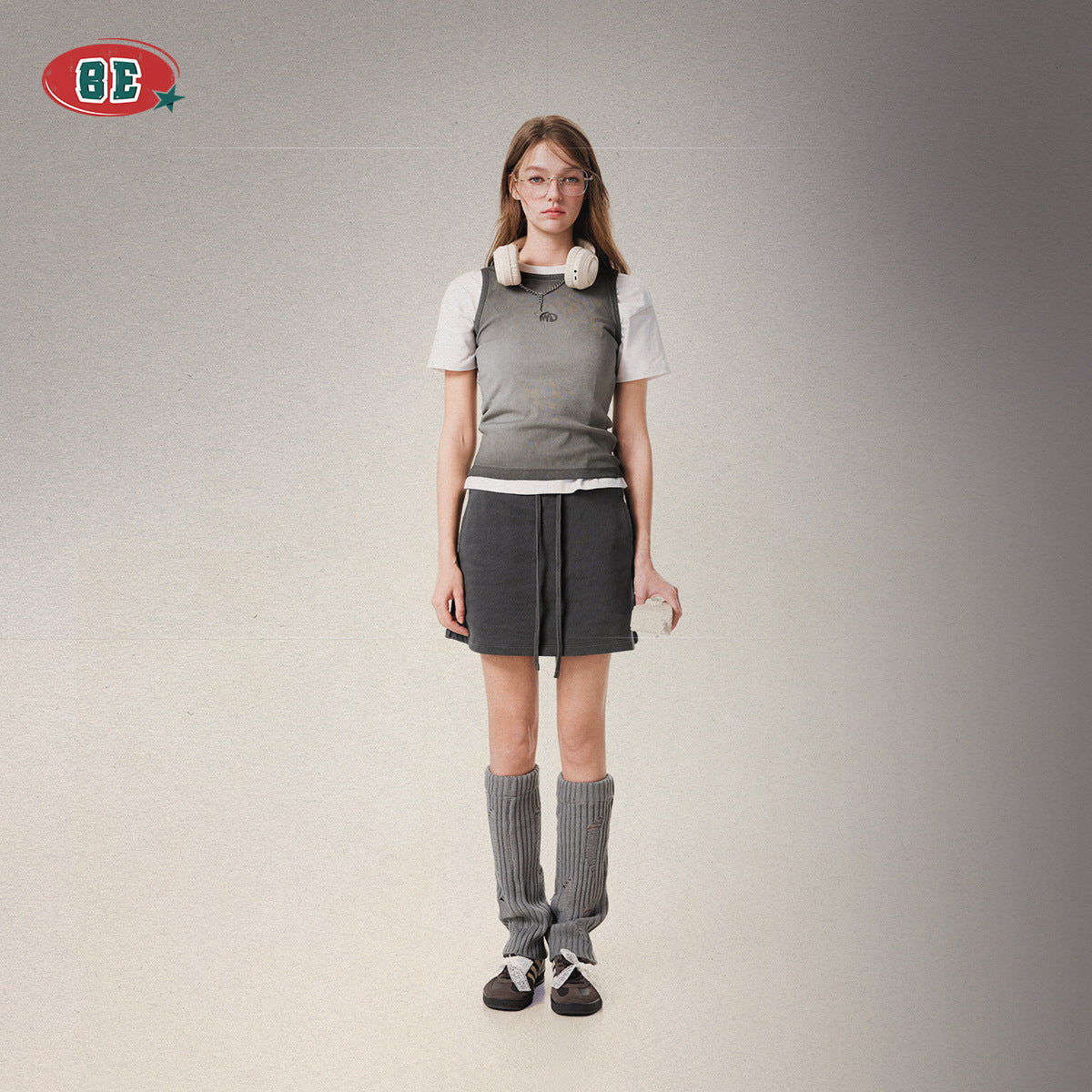 BE Women's Embroidery Logo Slim Fit Vest tee