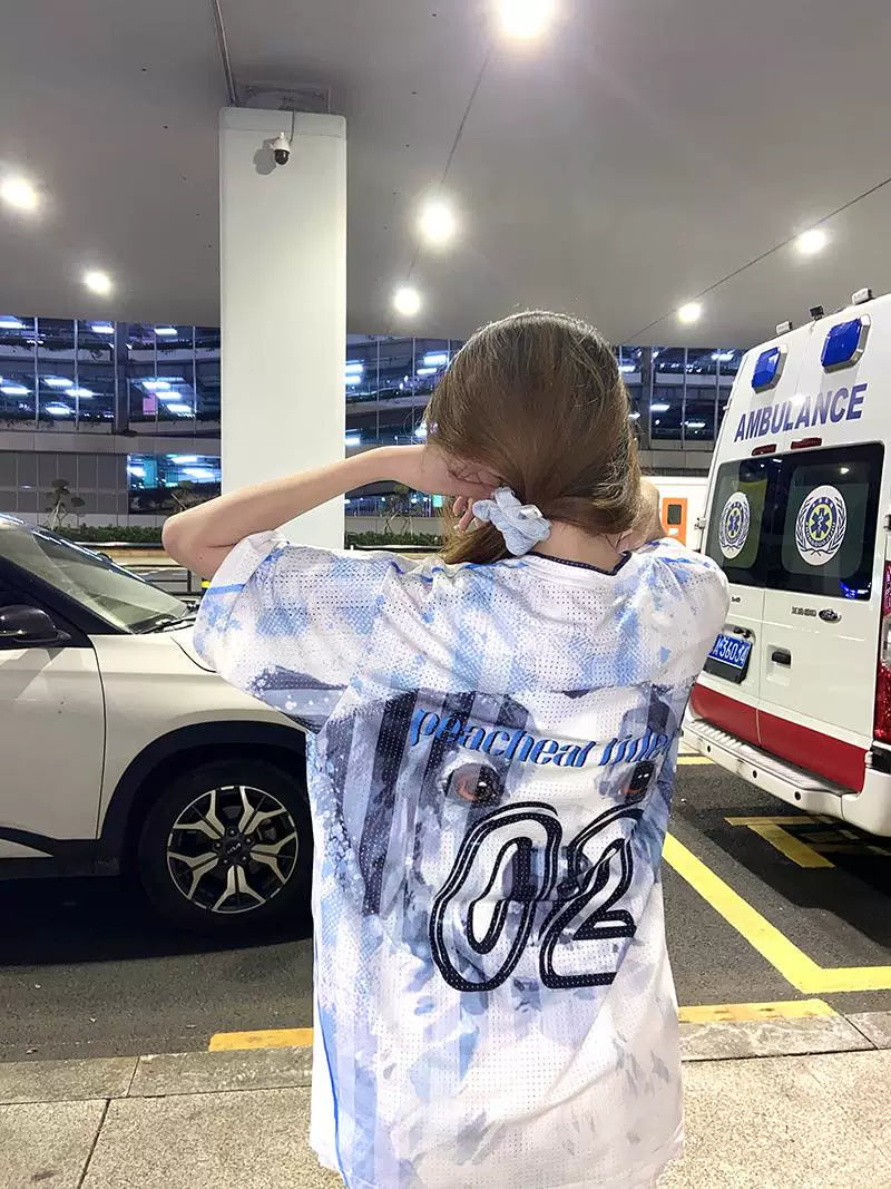 SIXMINU Splicing Breathable Dog Hip Hop V Neck T Shirt