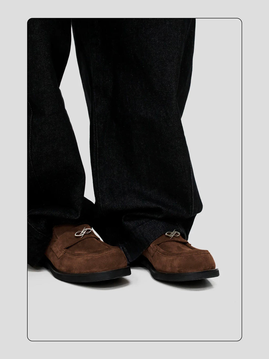 HANQIAORJI Old Money Style Brown Suede Cowhide Loafers