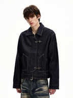 MaxDstr Metal Buckle Denim Jacket