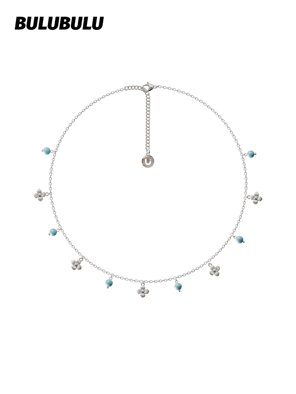 BULUBULU Rime Turquoise Silver Necklace